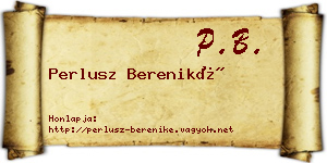 Perlusz Bereniké névjegykártya